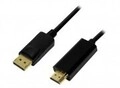 LogiLink DisplayPort-Kabel DP 1.2 zu HDMI 1.4 2m black Kabel Digital/Display/Video