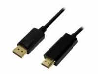 LogiLink Videokabel DisplayPort / HDMI M bis M 3 m Schwarz 4K Unterstützung (CV0128)