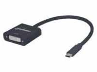 Manhattan Externer Videoadapter USB Type-C DVI Schwarz (152051)