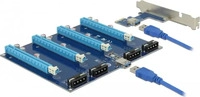 DeLock 41427, Delock Riser Card PCI Express x1 4x PCIe x16 USB 3.0 A 175x142x14 mm