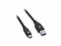 V7 USB-Kabel USB-C M bis USB M 2.0 1 m Schwarz (V7U2C-1M-BLK-1E)