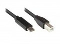 Good Connections GC USB 2.0 Kabel C Stecker auf B 0.5 m Digital/Daten 0,5 m Schwarz