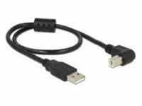 Delock USB-Kabel USB M bis Typ B M 2.0 50 cm 90° Stecker Schwarz (84809)