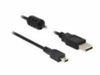 Delock USB-Kabel USB M bis Mini-USB Typ B M 2.0 2 m Schwarz (84914)