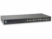 LevelOne gemanaged L3 Gigabit Ethernet 10/100/1000 Schwarz Netzwerk-Switch 24 x RJ-45