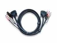 ATEN Video- / USB- / Audio-Kabel USB Stereo Mini-Klinkenstecker DVI-D M bis M 3...