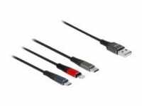 Delock USB Ladekabel 7,60 cm 3 " 1 für Lightning Micro Type-C 1 m 3-farbig
