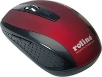 Roline 18.01.1087, ROLINE Maus optisch USB kb-los rot/schw Kabellos Optisch