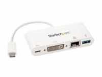 StarTech.com USB-C Multiport Adapter for Laptops Power Delivery DVI GbE USB 3.0