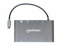 Manhattan SuperSpeed USB-C to 7-in-1 Docking Station HDMI Mini DP GigE (152808)