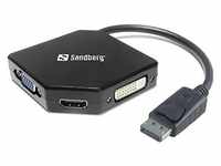SANDBERG A/S Adapter MiniDP>HDMI+DVI+VGA Digital/Display/Video Mini DisplayPort DVI