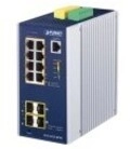 Planet Switch L2+ managed 8 x 10/100/1000 PoE+ + 4 x Gigabit SFP an DIN-Schiene