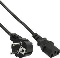 inline 16651M, InLine Stromkabel CEE 7/7 S gewinkelt bis IEC 60320 C13 50 cm Schwarz