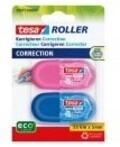 Tesa ecoLogo MINI Korrekturrolle 5 mm x 6 m Kunststoff PET Blau rosa Packung mit 2