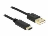 Delock USB-Kabel USB-C M bis USB M 2.0 3 A 2 m Schwarz (83327)