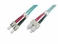 DIGITUS Patch-Kabel ST multi-mode M bis SC M 2 m Glasfaser 50/125 Mikrometer OM3