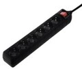 Hama Steckdosenleiste 6-fach mit Schalter 3 m Schwarz 6-Socket 3m (00137265)