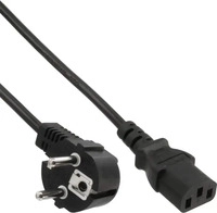 inline 16647F, InLine Netzkabel Schutzkontakt gewinkelt auf Kaltger&auml;testecker C13