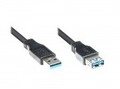 Good Connections Verl&auml;ngerungskabel USB 3.0 Stecker A an Buchse A schwarz 1m 1 m 2.0