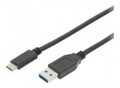 Assmann USB-Kabel USB-C M bis USB Typ A M 3.1 Gen2 3 A 1 m geformt Schwarz