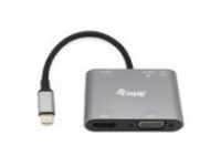 Equip Adapter 5in1 USB-C->HDMI VGA/USB3.0 PD AUX 4K60Hz 0.15 Digital/Daten