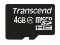 Transcend Flash-Speicherkarte 4 GB Class 4 microSDHC (TS4GUSDC4)