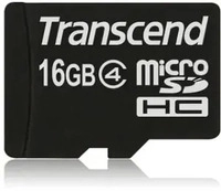 Transcend TS16GUSDC4, Transcend Flash-Speicherkarte 16 GB Class 4 microSDHC