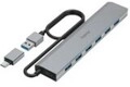 Hama USB-Hub 7 Ports USB 3.2 Gen1 5 Gbit/s inkl. USB-C-Adapter und 7 Grau (00200137)