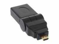InLine HDMI-Adapter mikro HDMI M bis W Schwarz 180° drehbarer Stecker (17690L)