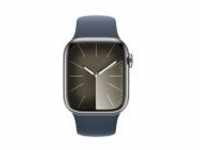 Apple Watch S9 Edelstahl Cellular 41mm Silber Sportarmband Sturmblau M/L (MRJ33QF/A)