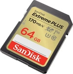 SanDisk SDSDXW2-064G-GNCIN, SanDisk Extreme PLUS 64 GB SDHC Memory Card 170MB/s