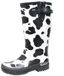 Bockstiegel Kuh Damen Gummistiefel schwarz/wei&szlig;
