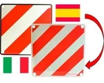IWH Aluminium Wendewarntafel 2-in-1 Italien / Spanien 50 x 50 cm