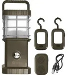 Berger Samar Campinglaterne inkl. Powerbank, abnehmbarer Seitenleuchten und Bluetooth