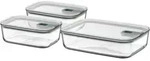 Mepal EasyClip Glas Frischhaltedosen Set 3-teilig 2 x 1000 ml & 1 x 2250 ml