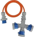 CEE Verl&auml;ngerungskabel 3-fach Verteiler 230 V 16 A IP67 f&uuml;r 3 Ger&auml;te 2 Meter