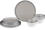Brunner Midday Iconic Compack Geschirrset extra flach stapelbar Porzellan-Touch
