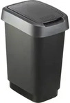 Rotho Twist Swingeimer aus recyceltem Kunststoff 10 Liter dark silber