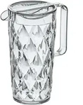 Koziol Crystal Karaffe 1,6 Liter mit Deckel ausgie&szlig;sicher facettiertes Design