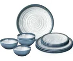 Brunner Midday Tuscany Geschirrset Melamin Mineral 12-teilig Porzellan-Touch