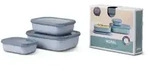 Mepal Cirqula Multisch&uuml;ssel Set rechteckig flach 3-teilig Nordic blue