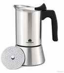 Groenenberg Espressokocher Edelstahl f&uuml;r 4 Tassen mit Reduziersieb 200 ml