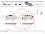 Bremsbelagsatz BREMBO P 85 165X, Xtra, Vorne