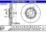 Bremsscheibe ATE 24.0126-0190.1 vorne, bel&uuml;ftet, hochkarbonisiert, 1 St&uuml;ck