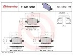 Bremsbelagsatz BREMBO P 59 090, Hinten