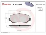 Bremsbelagsatz BREMBO P 49 045, Vorne