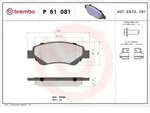 Bremsbelagsatz BREMBO P 61 081, Vorne