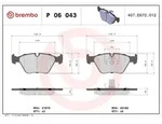 Bremsbelagsatz BREMBO P 06 043, Vorne