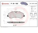 Bremsbelagsatz BREMBO P 24 152, Vorne