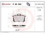 Bremsbelagsatz BREMBO P 85 020X, Xtra, Hinten